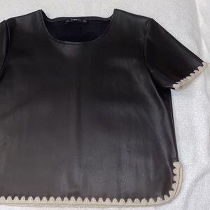 Zara Vegan leather blouse